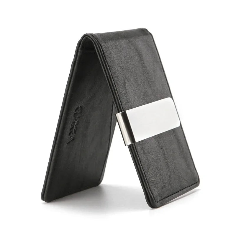 Leather Money Clip Wallet — Slim Card Holder & Cash Organizer