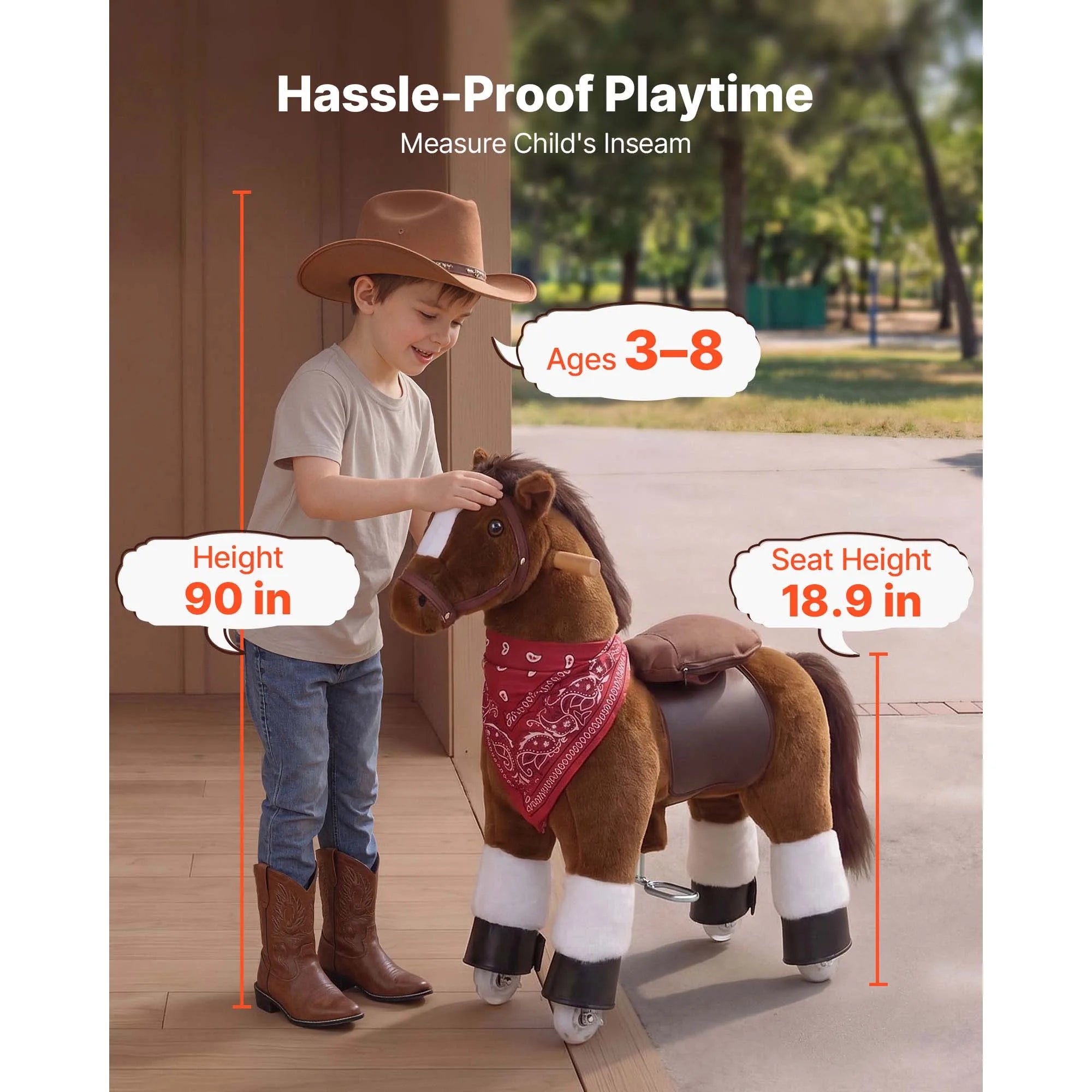 SucceBuy Kids Ride On Horse — Interactive Pony Toy with Sound Effects
