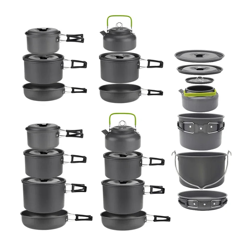 leaftour Camping Cookware Set — Lightweight Aluminum Pot and Pan Kit