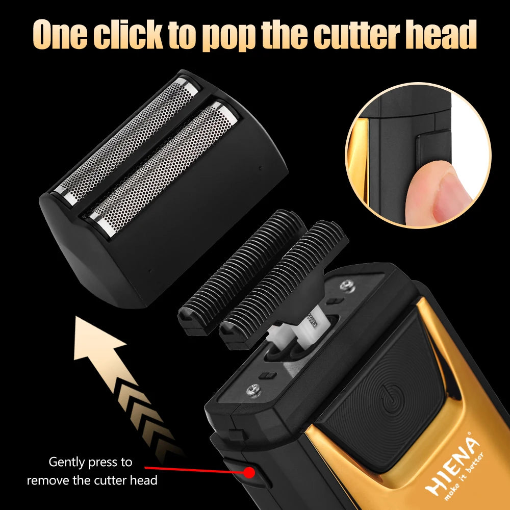 HIENA Professional Electric Shaver — Cordless Beard Trimmer & Hair Clipper