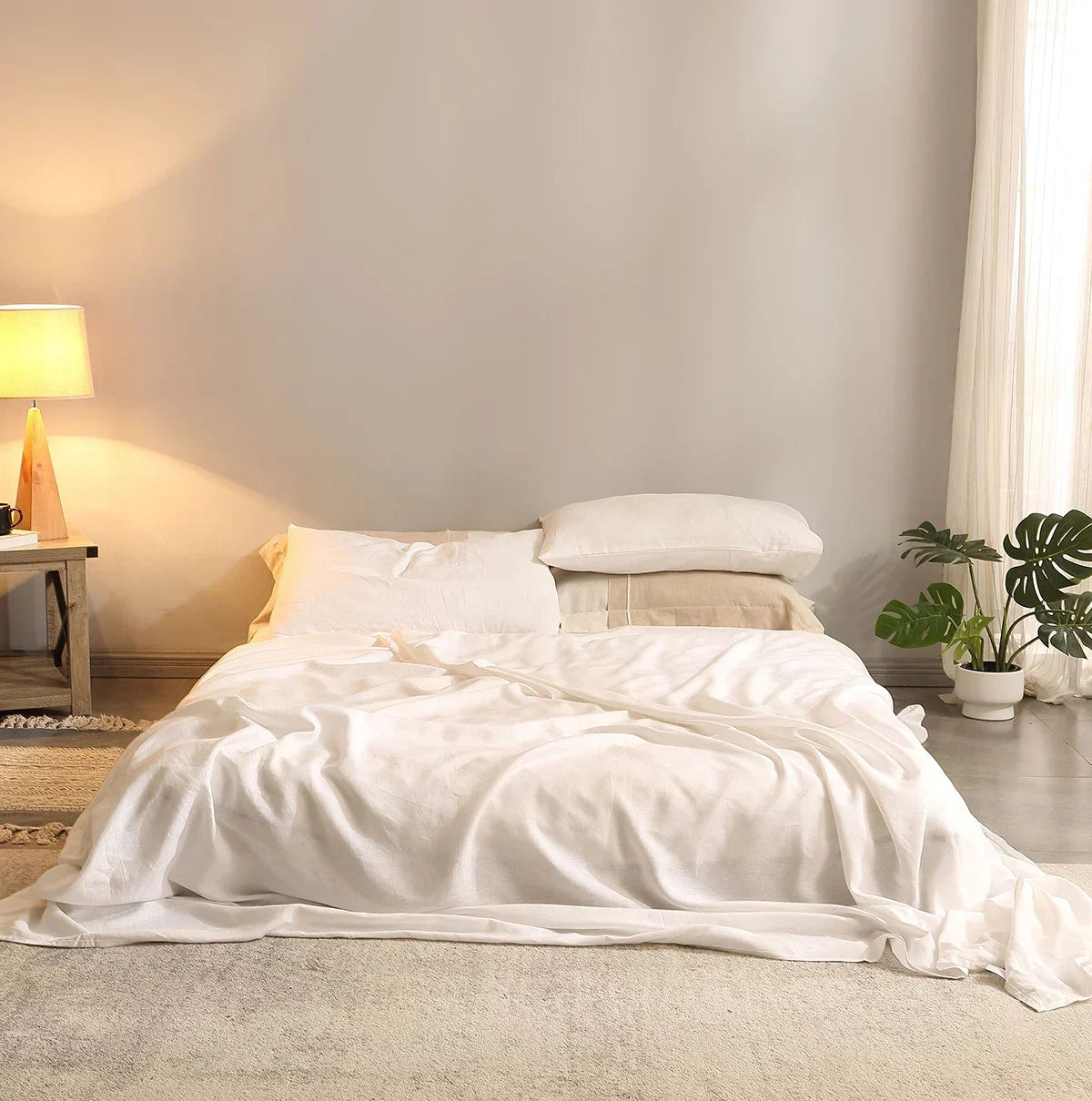 Pure Linen Bed Sheet Set — Breathable 4-Piece Flax Bedding Collection