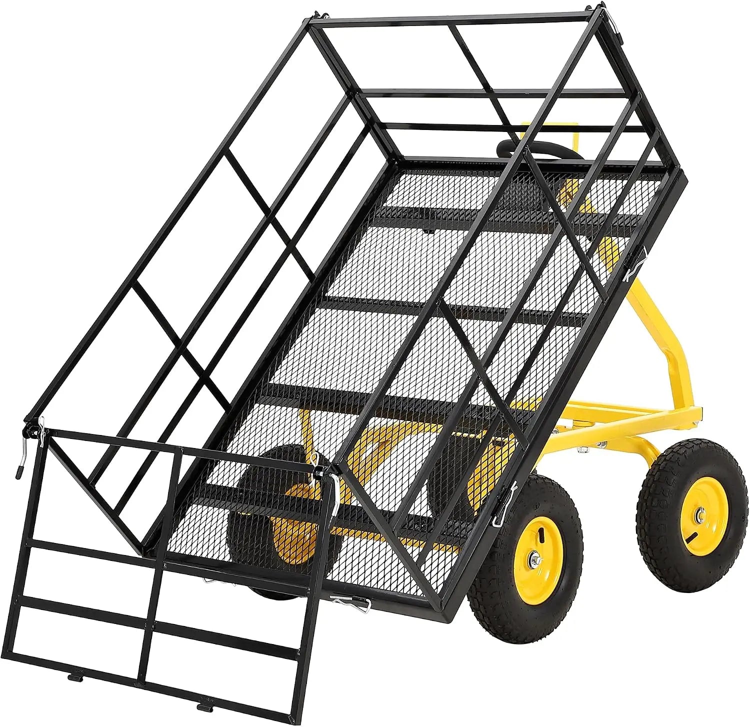 TWISTER.CK Heavy-Duty Steel Mesh Garden Cart — 1500-lb Capacity Utility Wagon