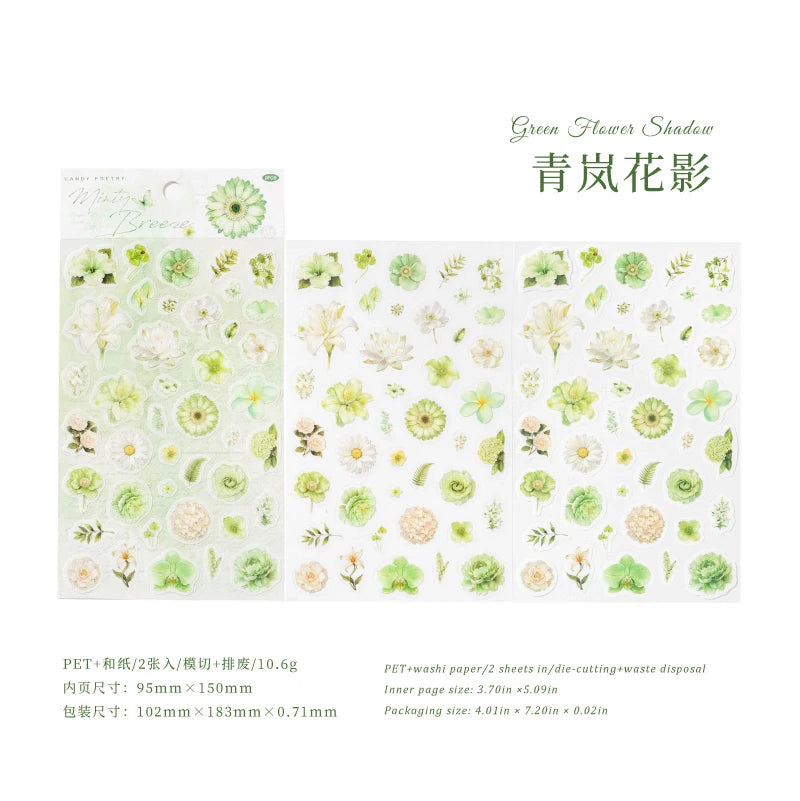 Large Floral Plant Stickers — Decorative Botanical Decals for Scrapbooking