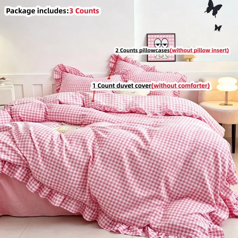 Striped Print Duvet Cover Set — Soft 3-Piece Bedding Collection