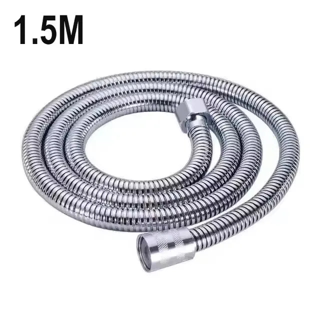 High Pressure Handheld Shower Head & Stainless Steel Hose — Flexible Bathroom Extension