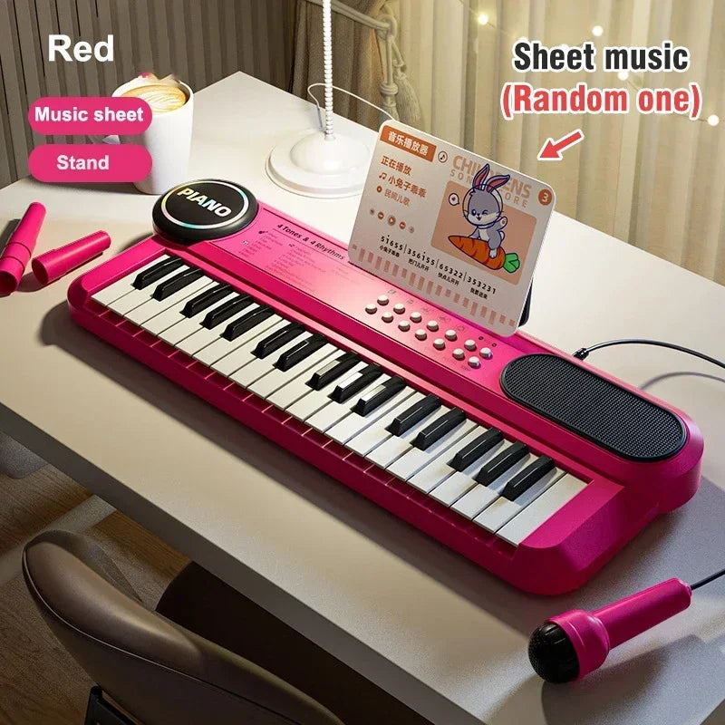 CONUSEA Kids Electric Piano — 37-Key Musical Learning Set with Microphone