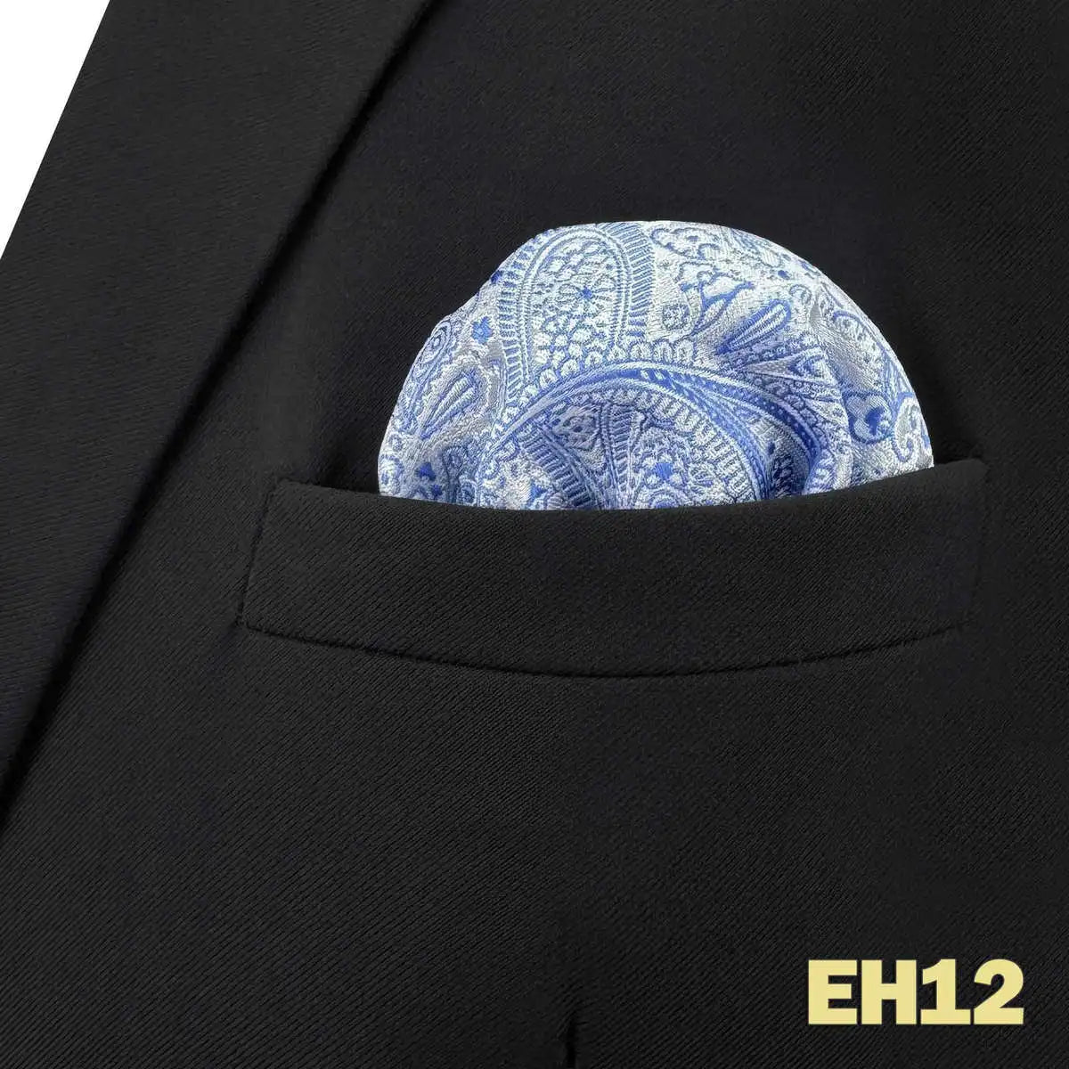 shlax&wing Men's Paisley Pocket Square — Elegant Microfiber Handkerchief for Suits