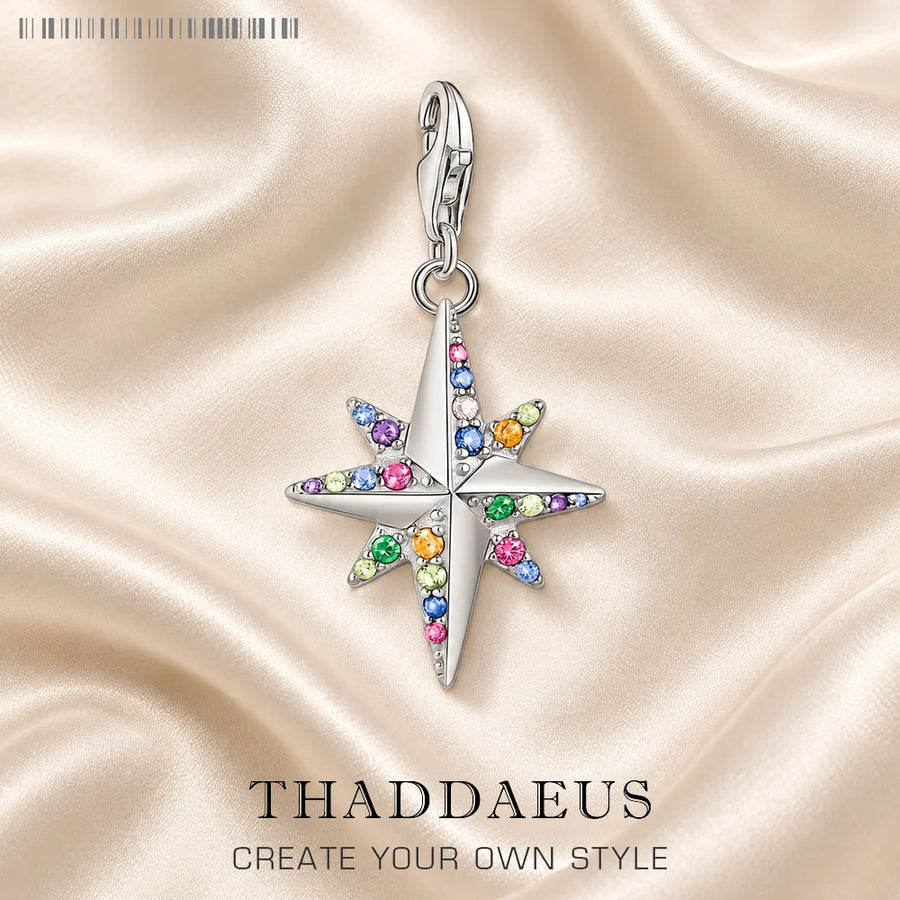 Thaddaeus Star Dangle Charm Pendant — 925 Sterling Silver Bohemia Jewelry