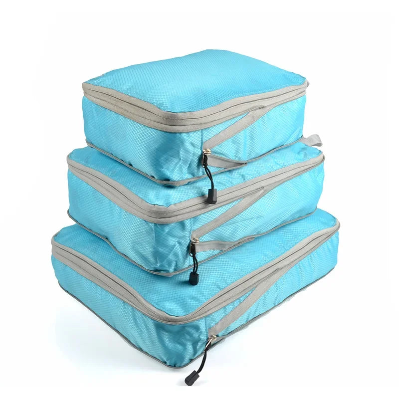 Travel Luggage Organizer Set — Compression Packing Cubes for Suitcases
