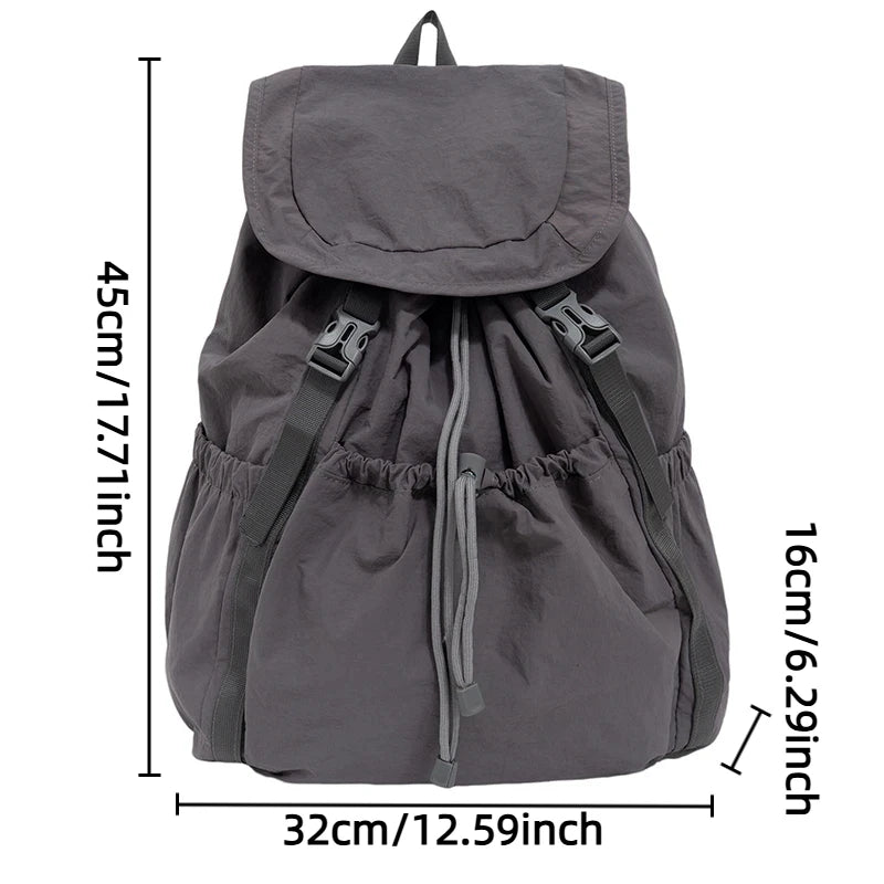 Markroyal Pleated Drawstring Backpack — Lightweight Travel Bag for Women