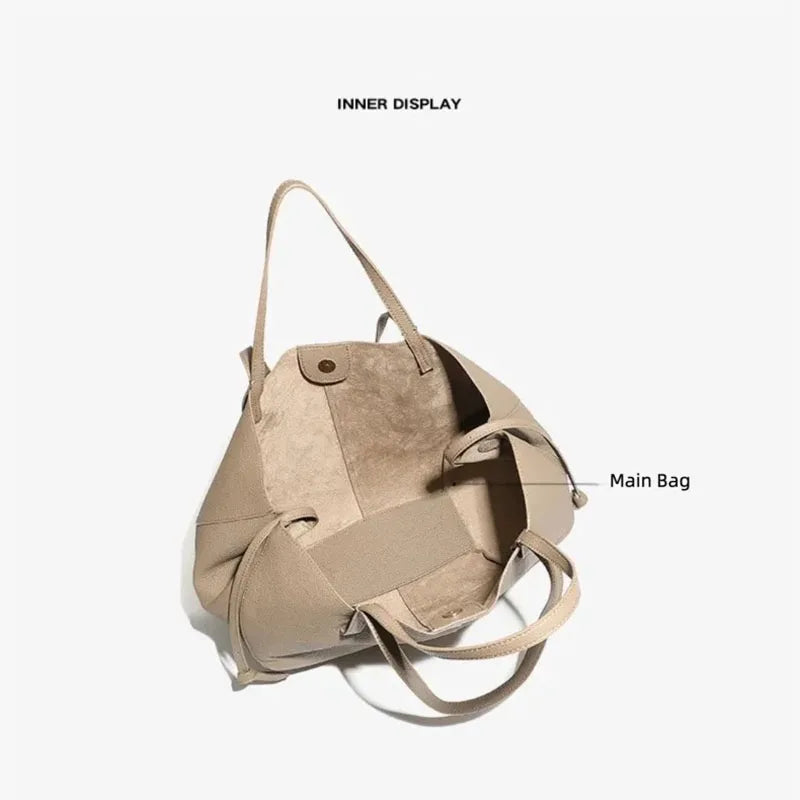 SPRINGOUT Women's Cowhide Tote Bag — Versatile Leather Handbag for Travel