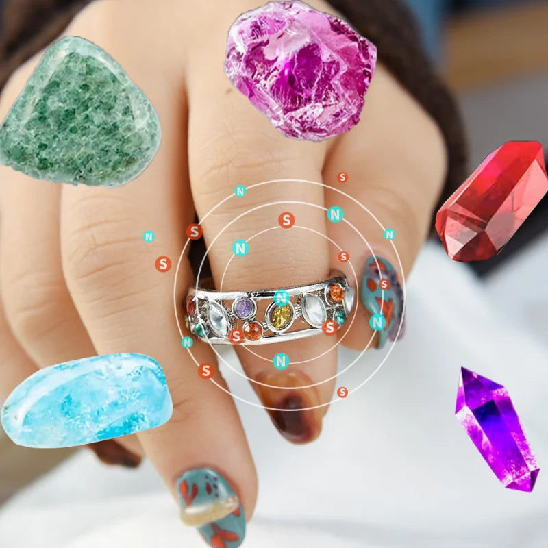 ZHIXUN Quartz Crystal Ionix Ring — Geometric Fashion Jewelry for Women