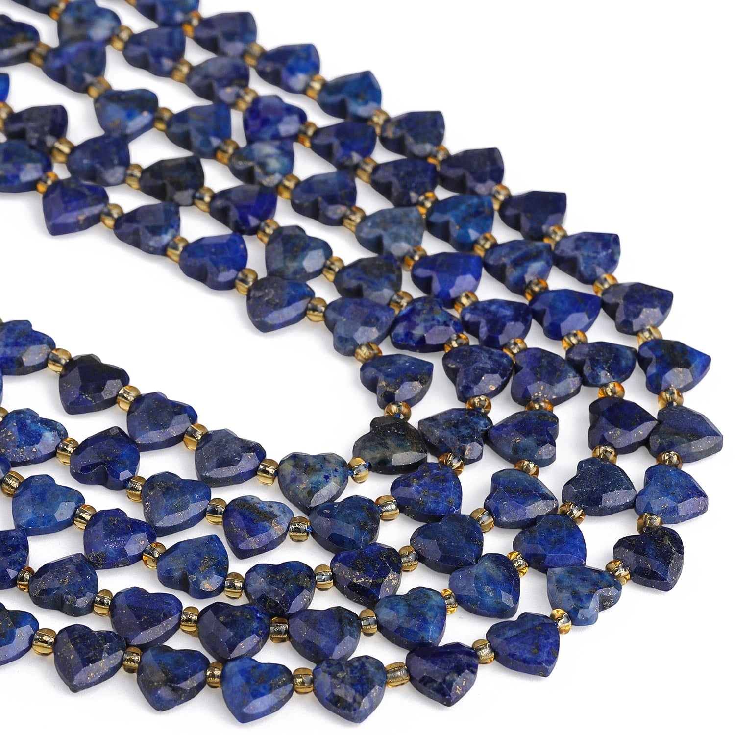 Natural Faceted Heart Stone Beads — DIY Jewelry Making Supplies, 8mm