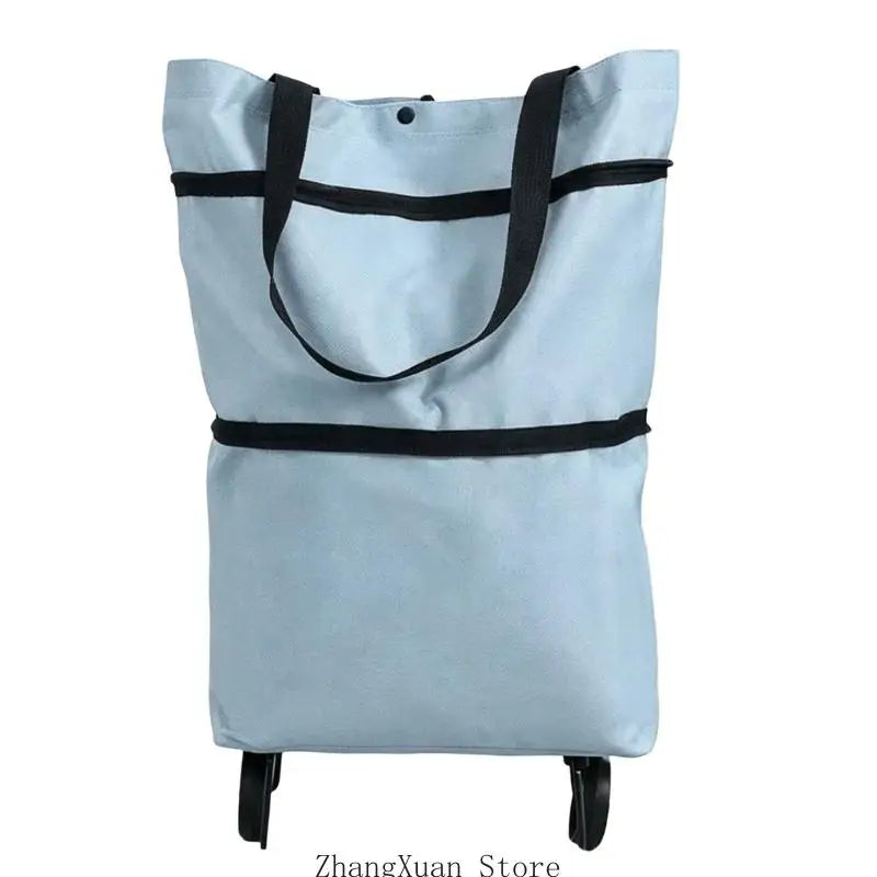 Foldable Wheeled Shopping Cart — Reusable Market Bag for Groceries