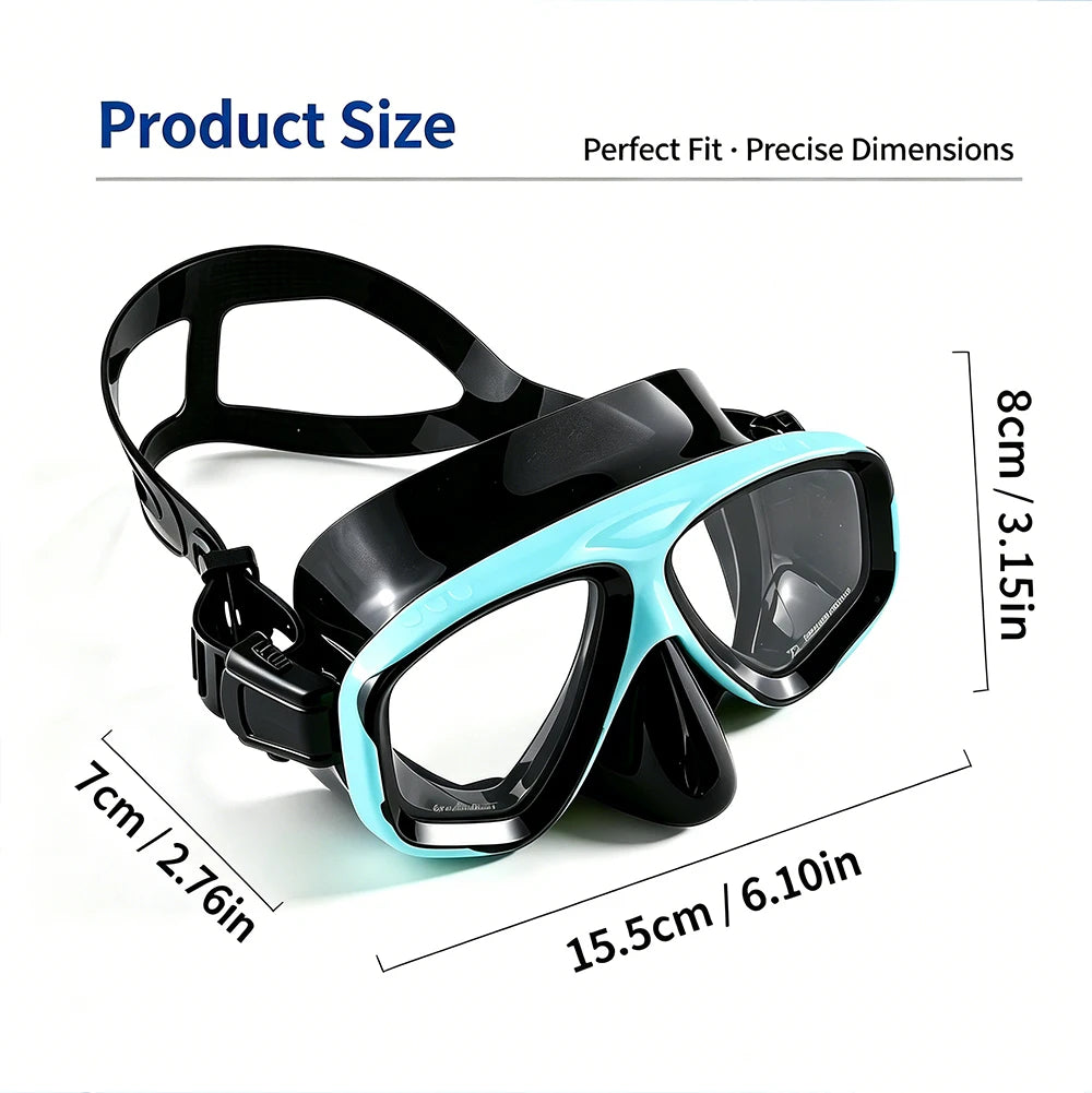 Snorkel Mask Swimming Goggles — Wide View Scuba Diving Gear