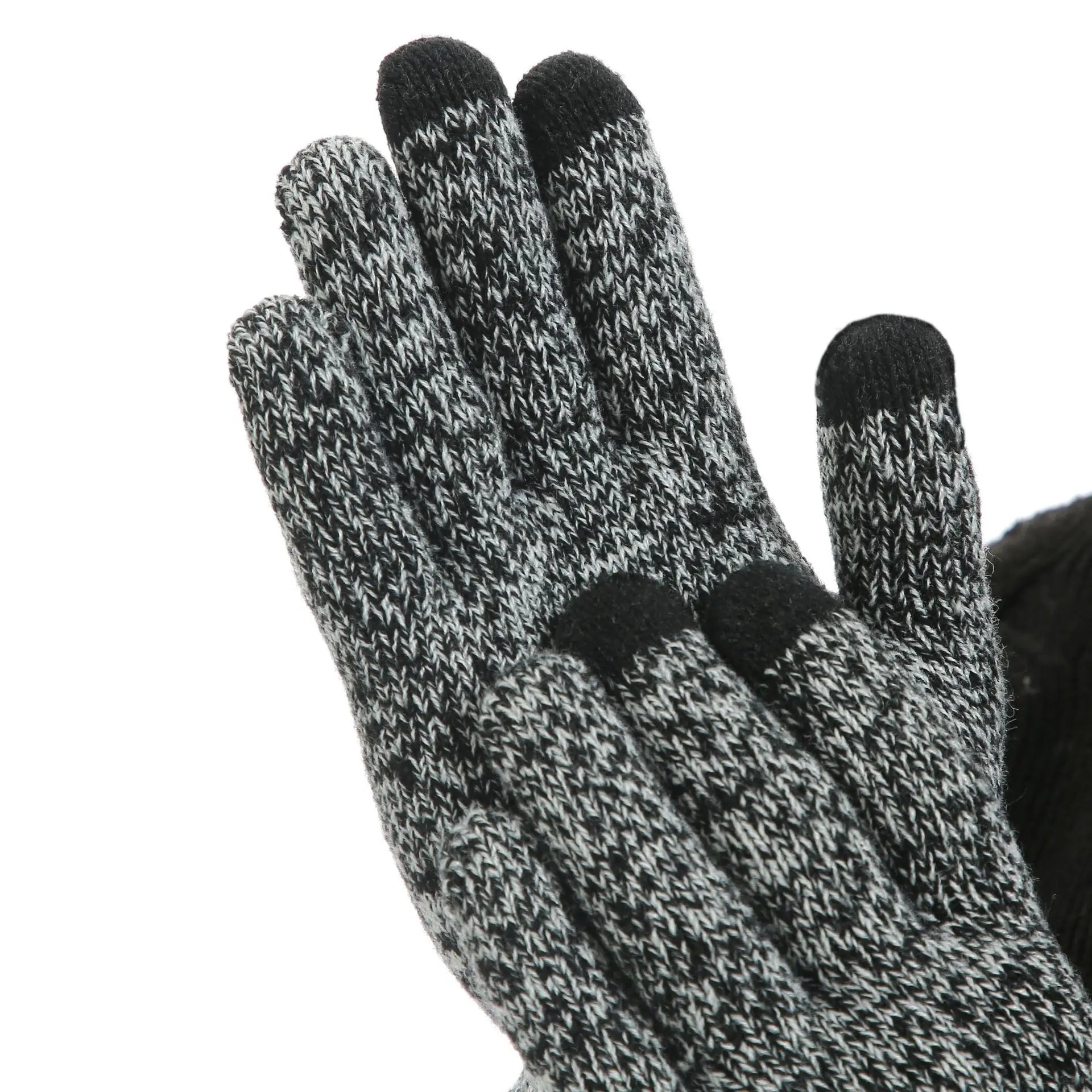 Kinelue Men's Winter Warmth Set — Knitted Beanie, Scarf & Touchscreen Gloves