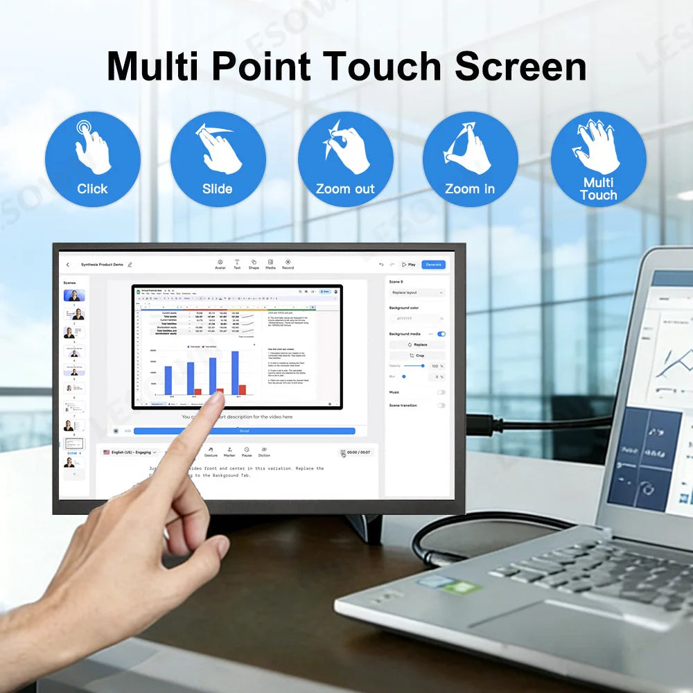 lesown 10.1-Inch Portable Monitor — Compact IPS Second Screen for Laptops