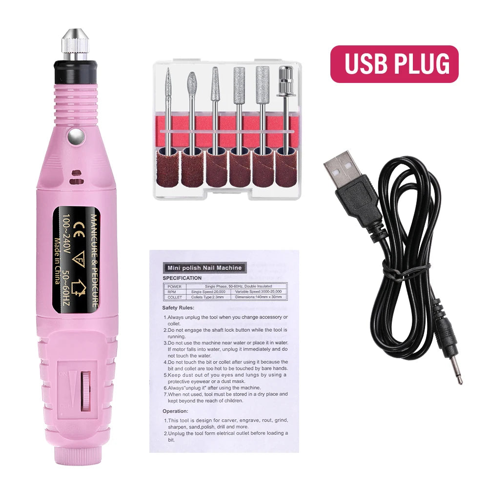 LULAA Electric Nail Drill Machine Set — Professional Manicure & Pedicure Tool
