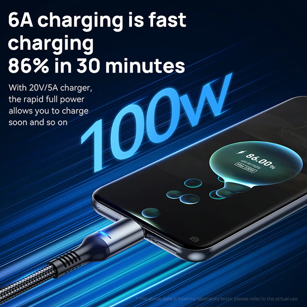 kebiss USB-C 100W Fast Charging Cable — Smart LED Display & Nylon Braid