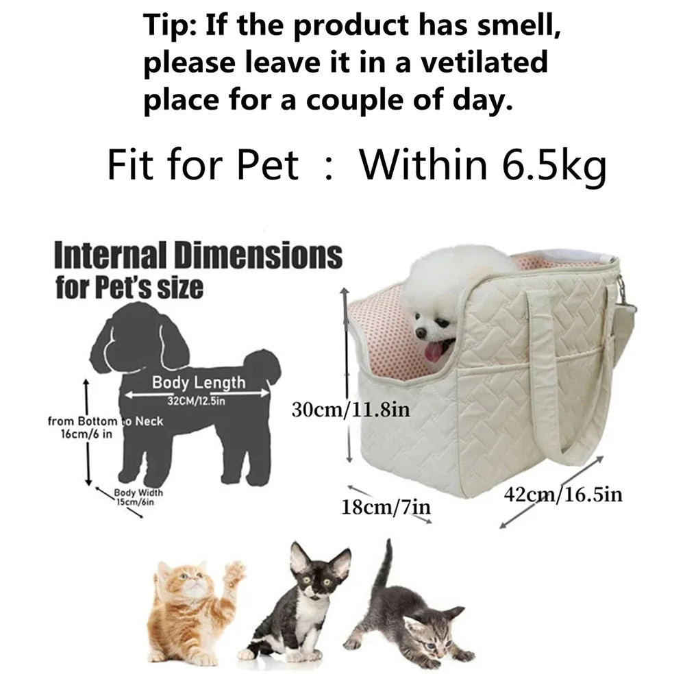 JUSENDA Pet Carrier Bag — Portable Breathable Travel Bag for Small Dogs and Cats