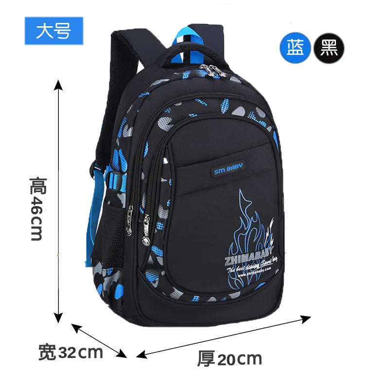 SOATIM Kids School Backpack — Large Waterproof Book Bag for Boys