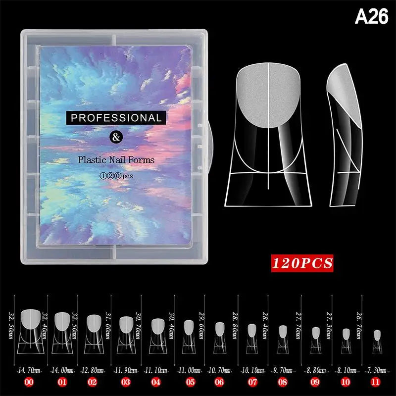 Poly Nail Gel Dual Forms — 120 Piece Quick Extension Mold Set