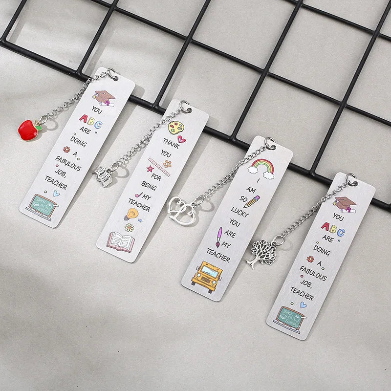 lqcrwoc Cartoon Metal Bookmarks — Decorative Retro Page Markers for Students
