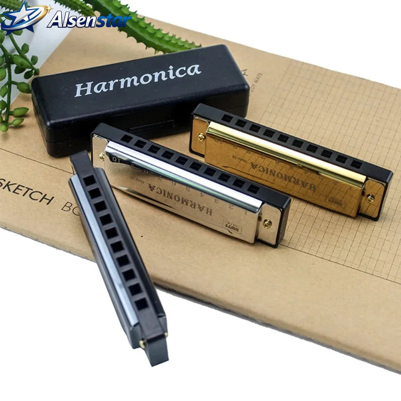 Beginner Harmonica Instrument — 10-Hole Musical Instrument in Key of C