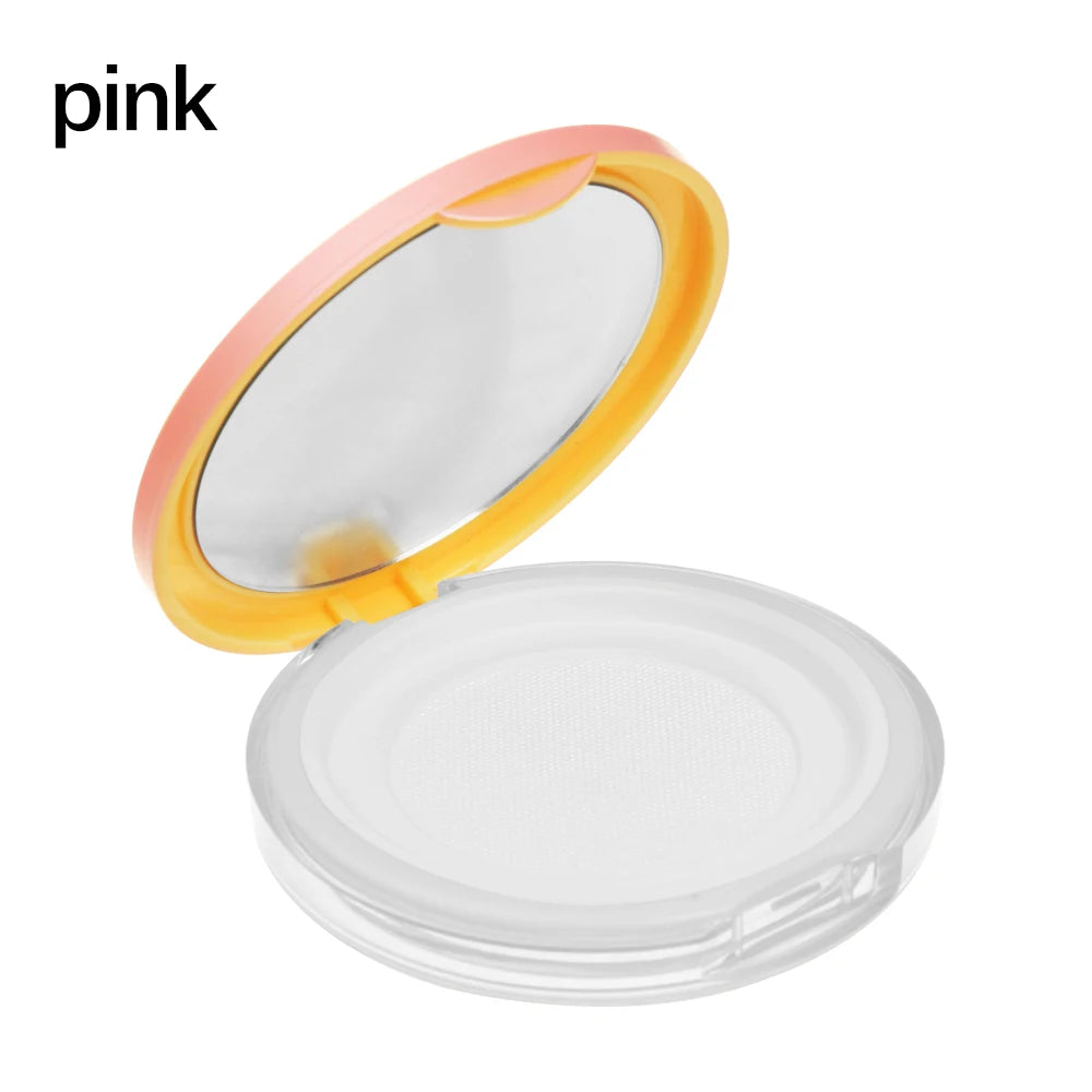 Portable Loose Powder Compact — Refillable Makeup Case with Mirror