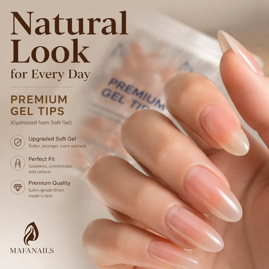 HotPress Nude Ombre Press On Nails — Almond Shape Gradient French Tip Set