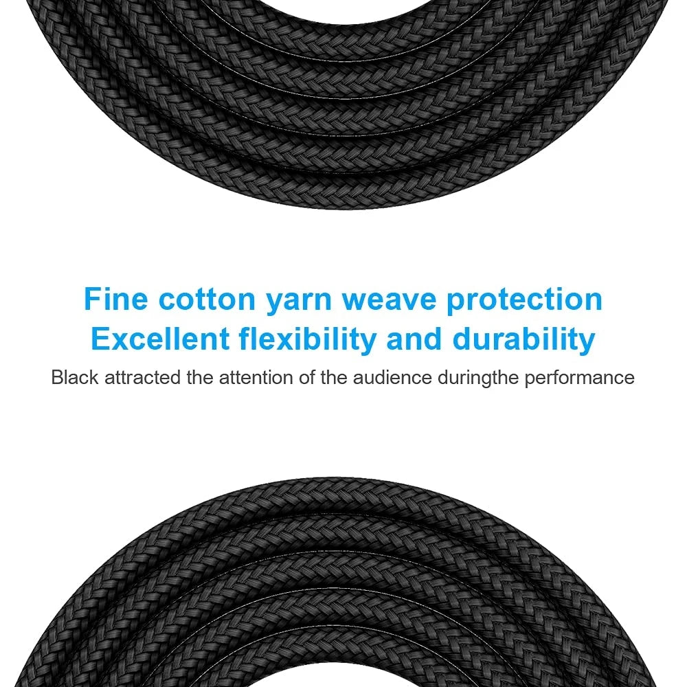 6.35mm Instrument Cable — Heavy Duty 1/4 Inch TS Mono Cord for Amps and Mixers
