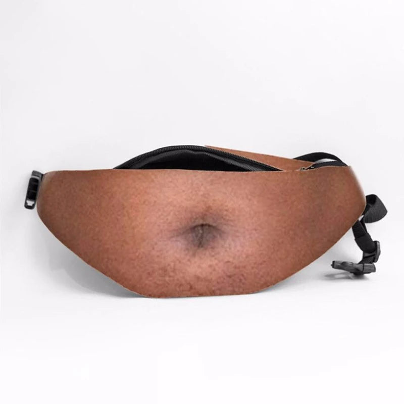 Funny Novelty Fake Belly Waist Pack — Humorous Simulation Dad Bod Gag Gift