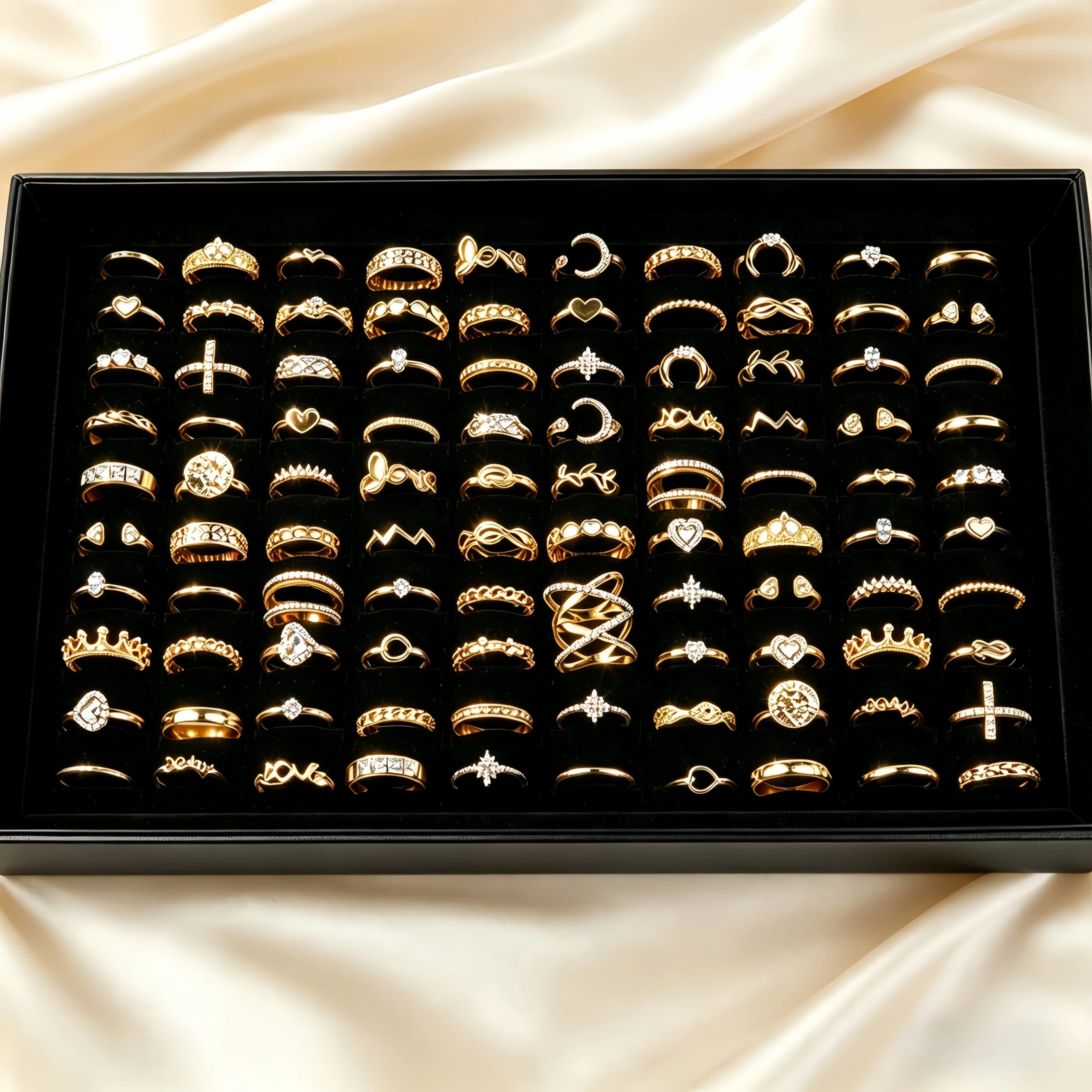 Bohemian Heart and Moon Ring Set — Elegant Fashion Jewelry for Women