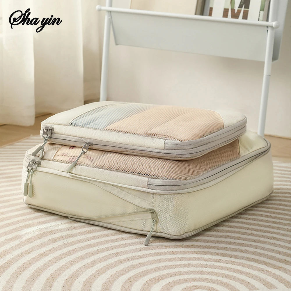 Compressed Clothing Storage Bag Set — Space-Saving Travel Organizer