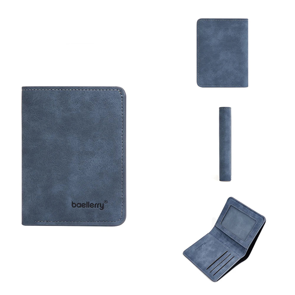 Baellerry Men's PU Leather Wallet — Slim Minimalist Front Pocket Money Clip