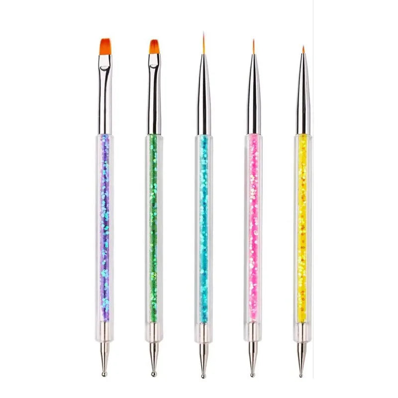 5-Piece Nail Art Tool Set — Dotting Pens and Brushes for Manicure Designs