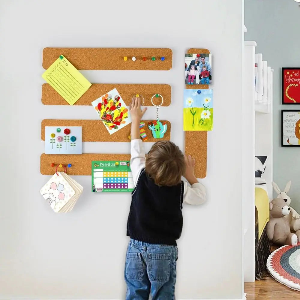 Self-Adhesive Cork Board Strips — Removable Bulletin Board for Home and Office