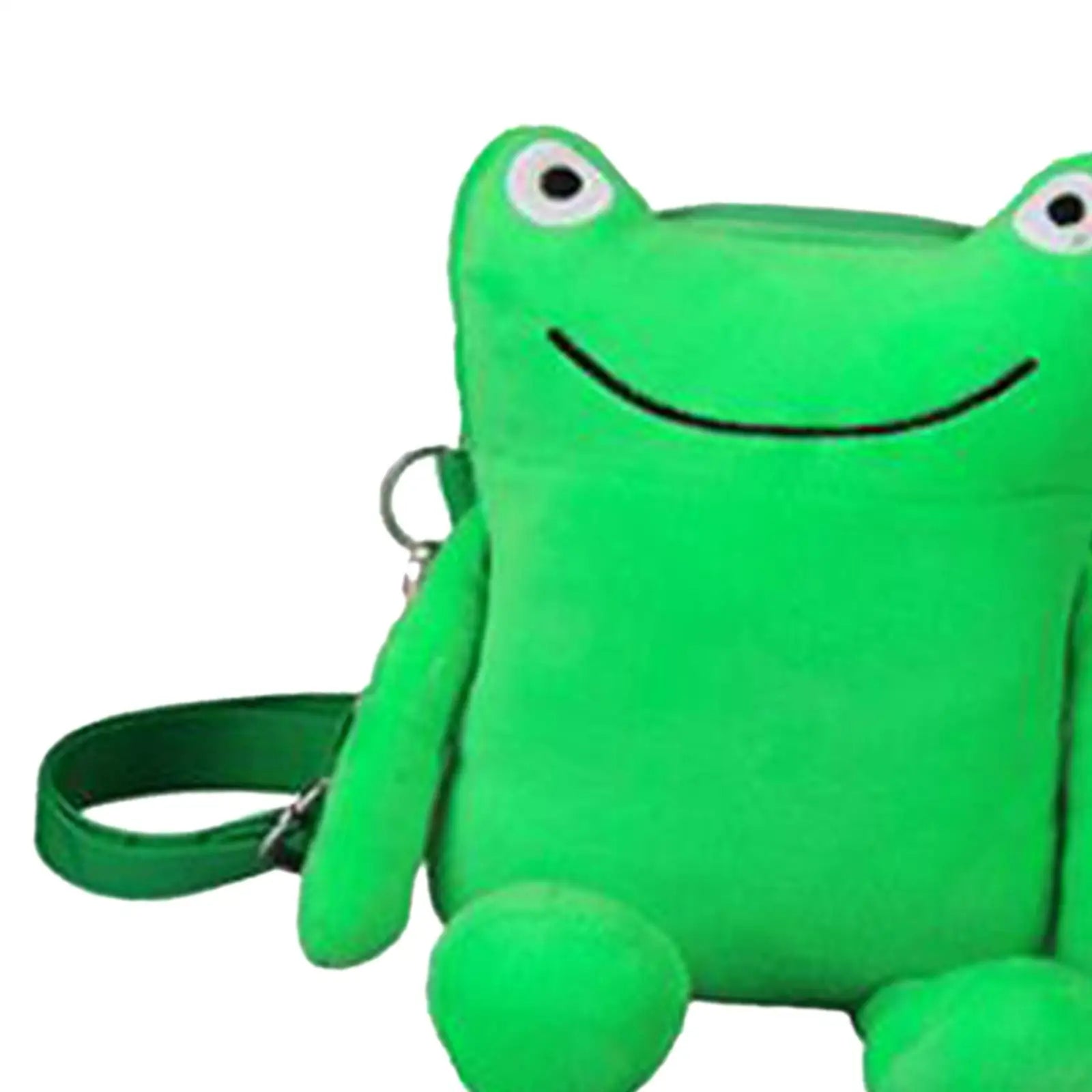 Plush Green Frog Crossbody Bag — Cute Cartoon Shoulder Purse for Women