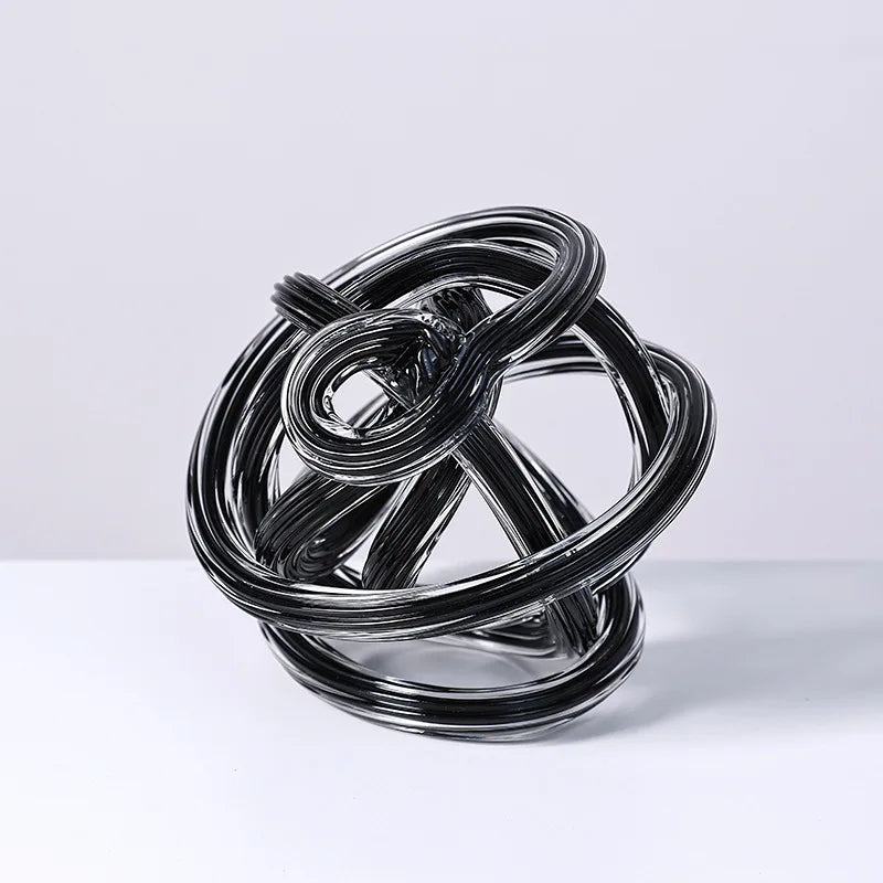 Handmade Glass Knot Figurine — Twisted Ball Decorative Ornament