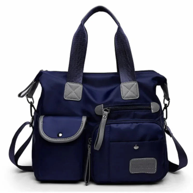 FXZLLQ Women's Nylon Tote Bag — Large Capacity Multi-Pocket Shoulder Bag
