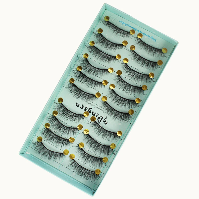 DINGSEN Dramatic False Eyelashes — Fluffy DD Curl Strip Lashes, 10 Pairs