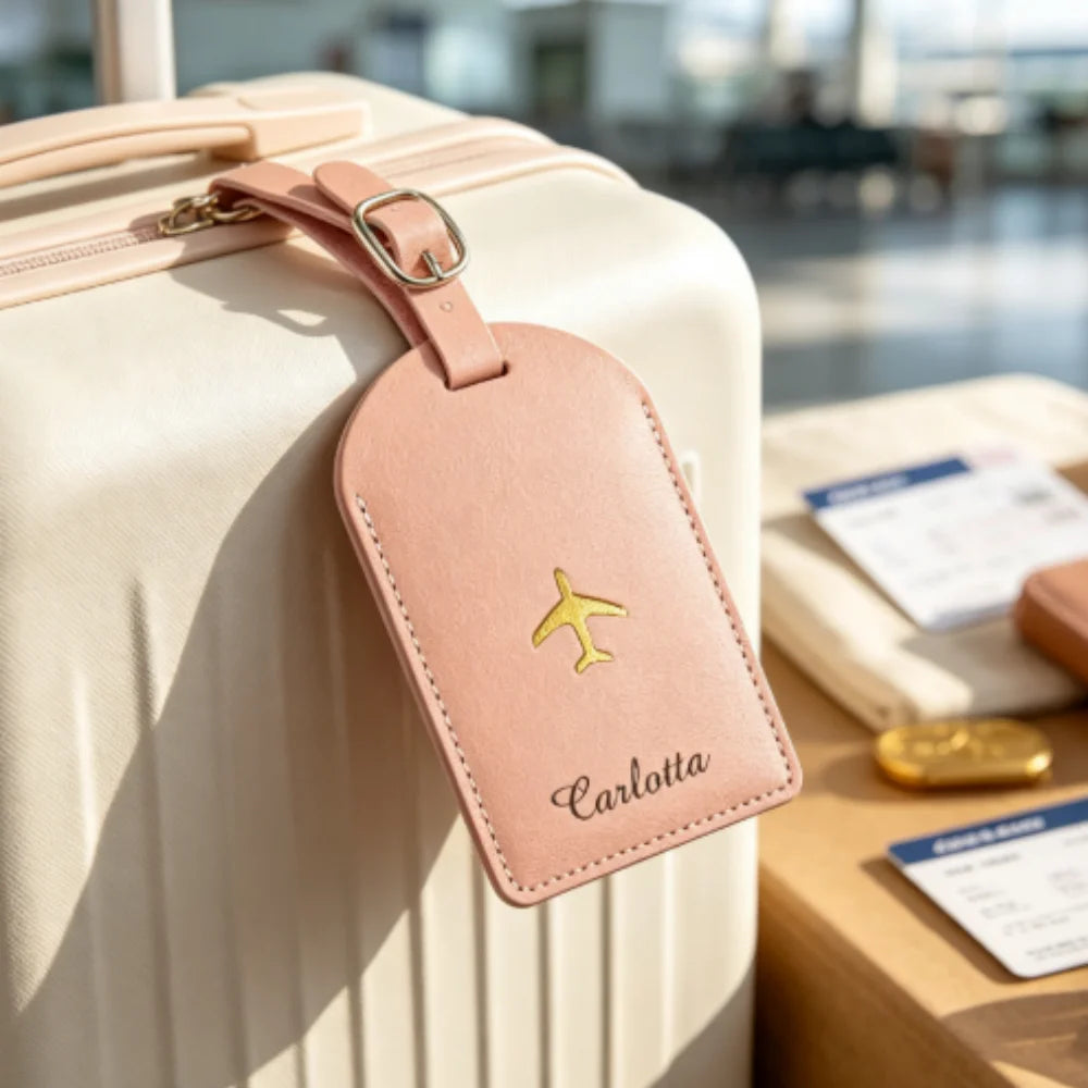 Personalized Custom Name Luggage Tag — Stylish PU Leather Baggage Identifier