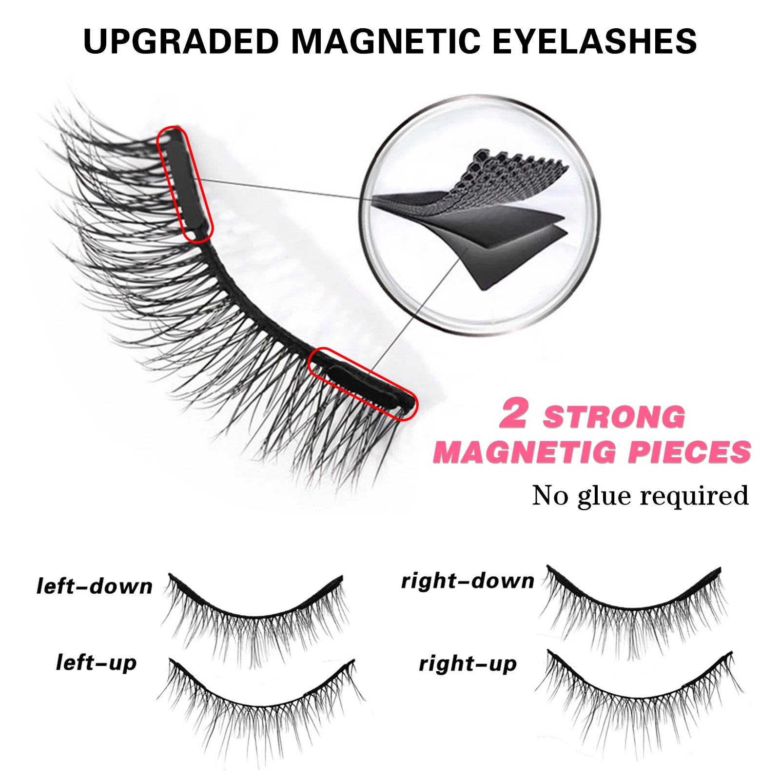 Magnetic Eyelash Set — Natural Long Lash Kit with Top and Bottom Pairs