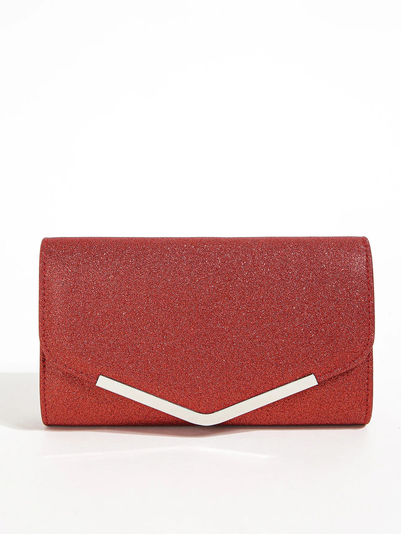 Glitter Evening Clutch Purse — Elegant Envelope Handbag with Detachable Chain