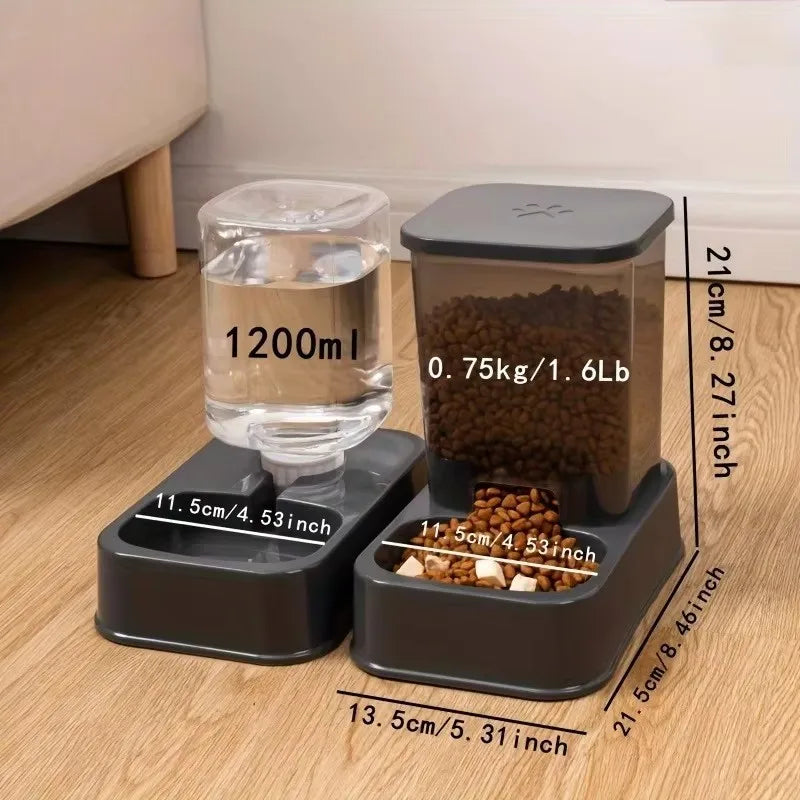 Automatic Pet Feeder and Water Bowl Set — Portion-Controlled Feeding System