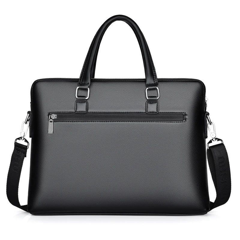Leather Executive Briefcase — Professional 15.6 Inch Laptop Portfolio