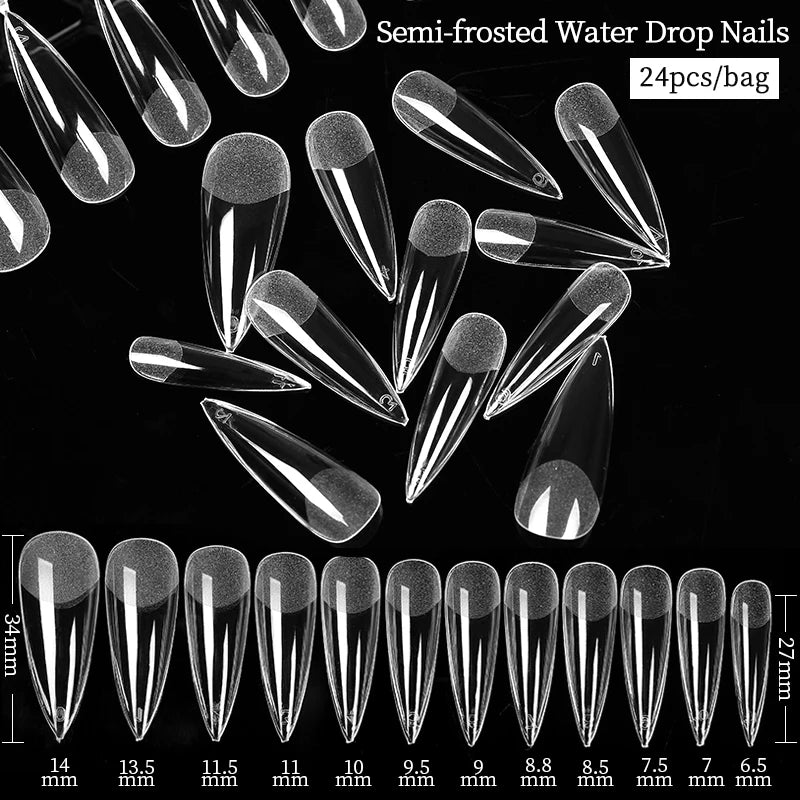 Full Cover Sculpted Clear Nail Tips — DIY Coffin Extension System