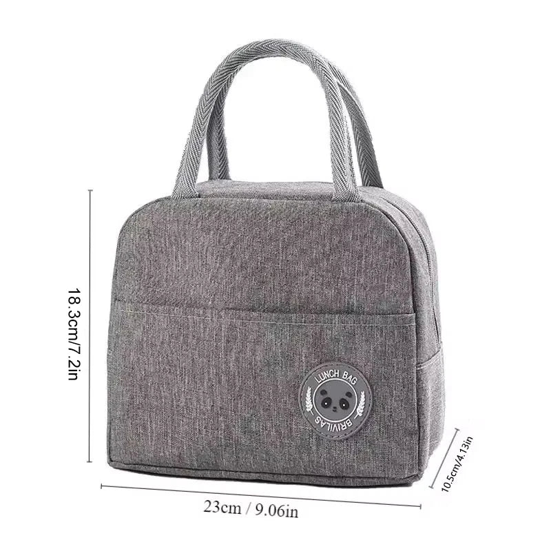Insulated Bento Lunch Bag — Portable Meal Carrier with Aluminum Foil Lining