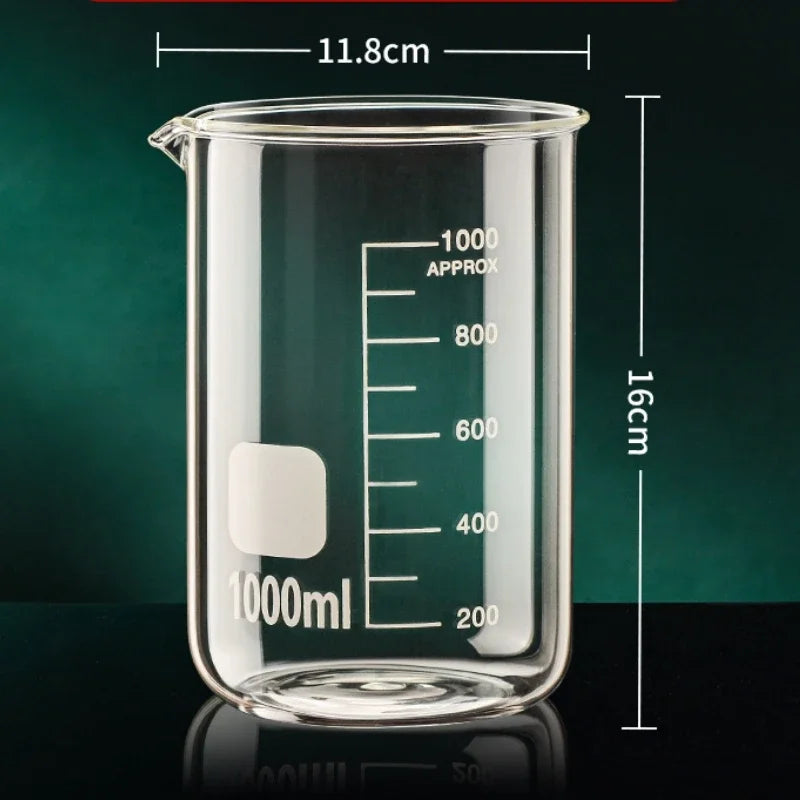 Borosilicate Glass Measuring Cup — Heat-Resistant Graduated Beaker