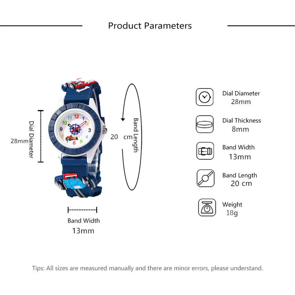 Children's Cartoon Robot Watch — Soft Silicone Sport Clock for Kids